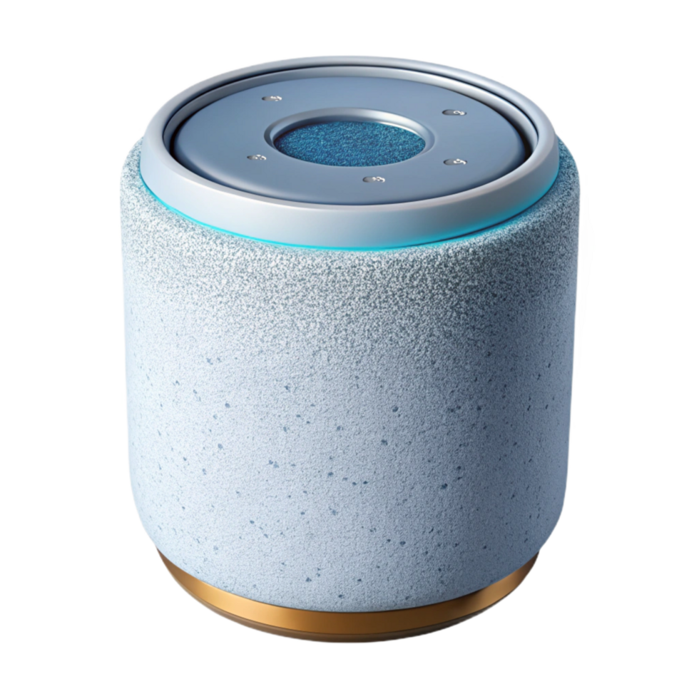 wonderful minimalist Smart Speaker White Cylindrical Shape Isolated png
