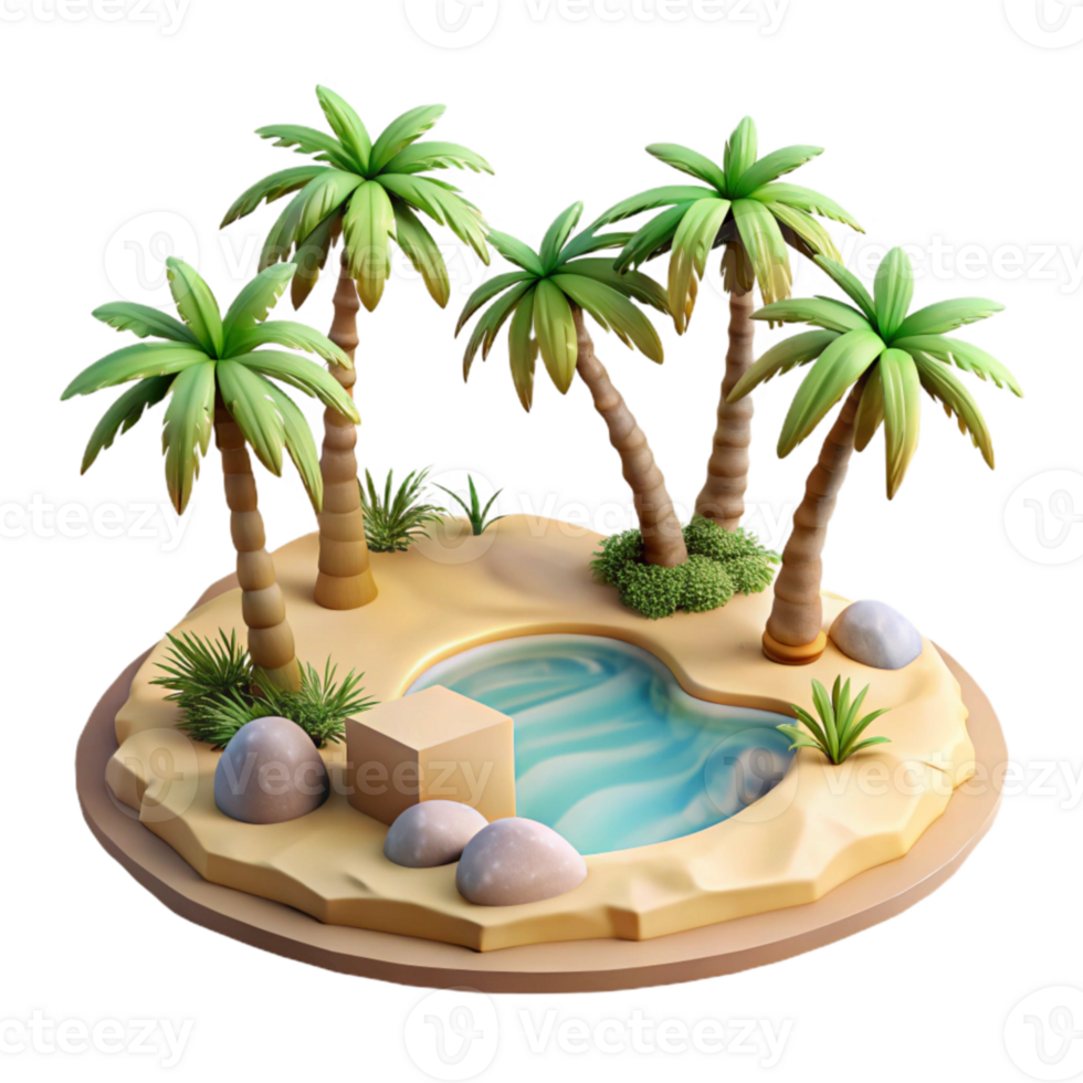 impressive creative Desert Oasis with Palm Trees Transparent Cutout genuine png