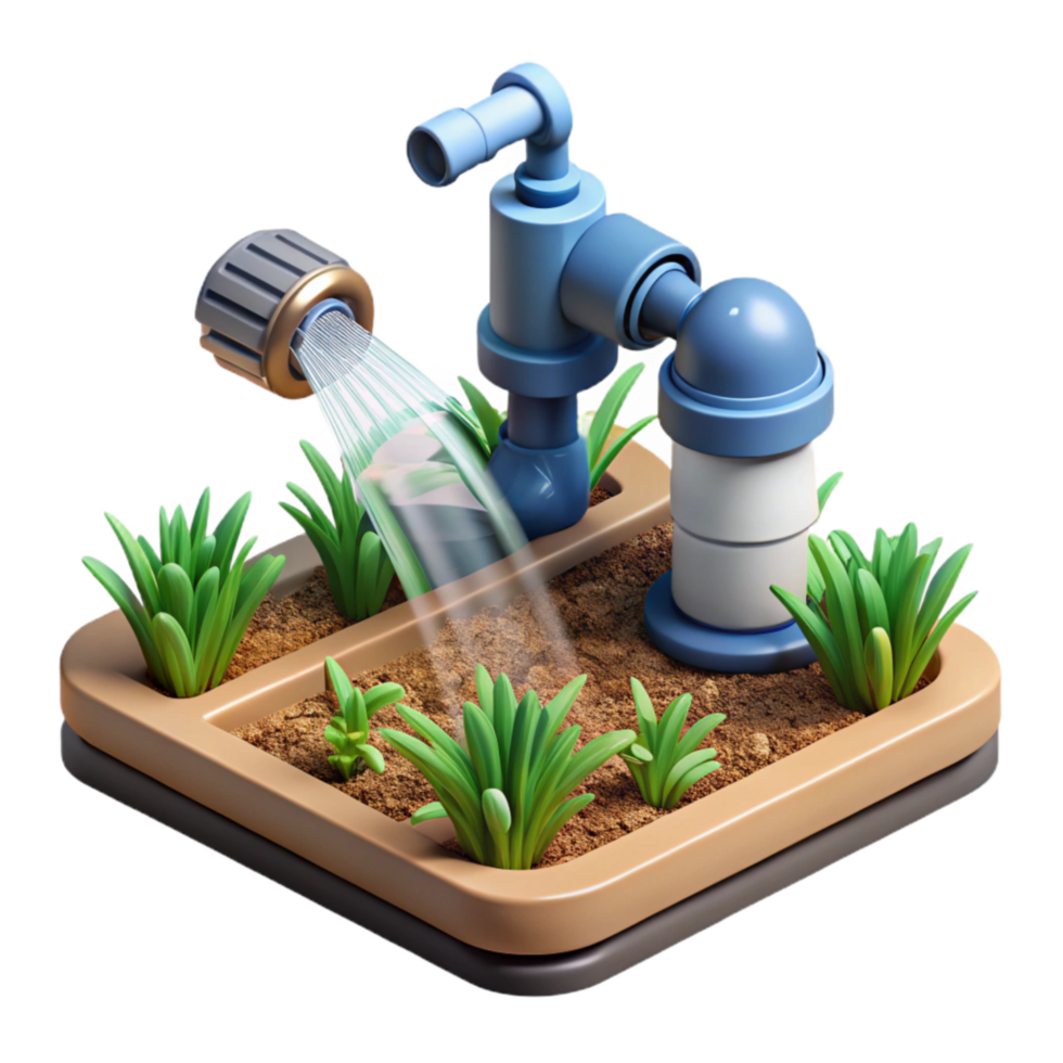 dramatic rustic Smart Sprinkler System Watering Lawn Cutout detailed png