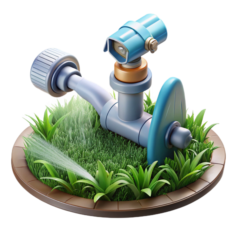 impressive rustic Smart Sprinkler System Watering Lawn Cutout premium png