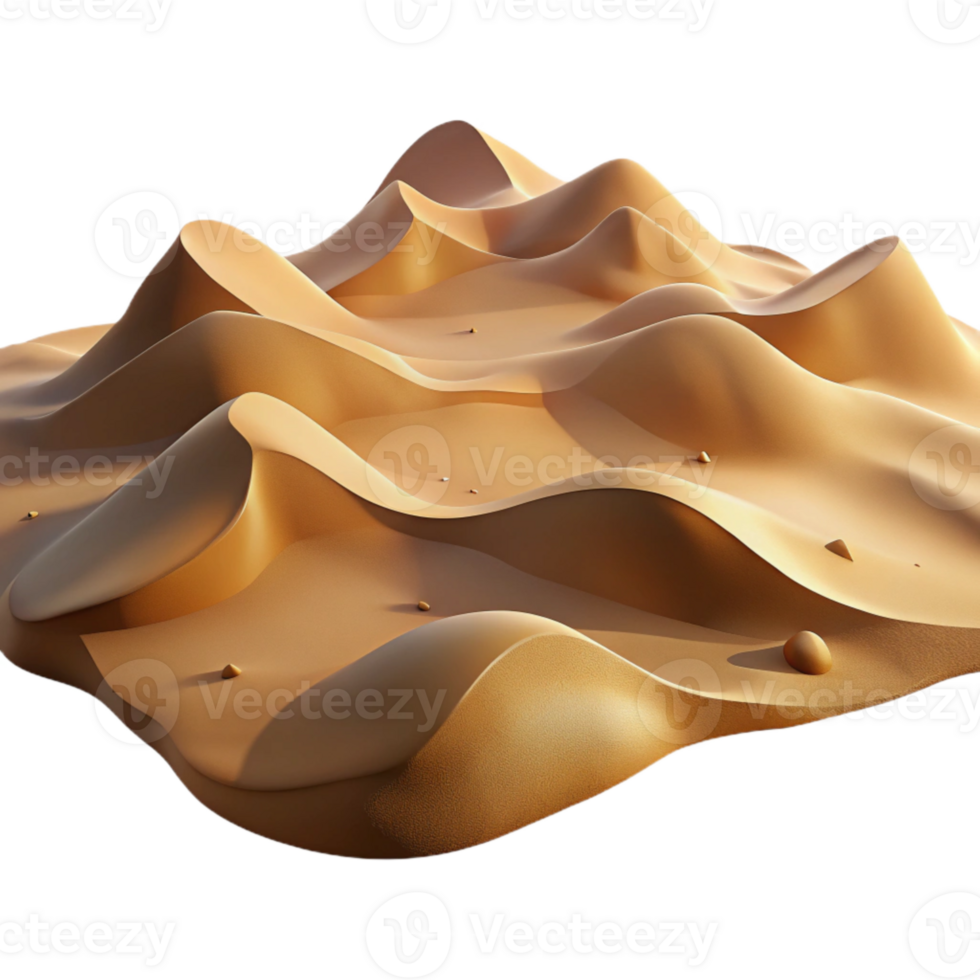 serene modern Desert Sand Dunes Landscape Transparent Background high resolution png