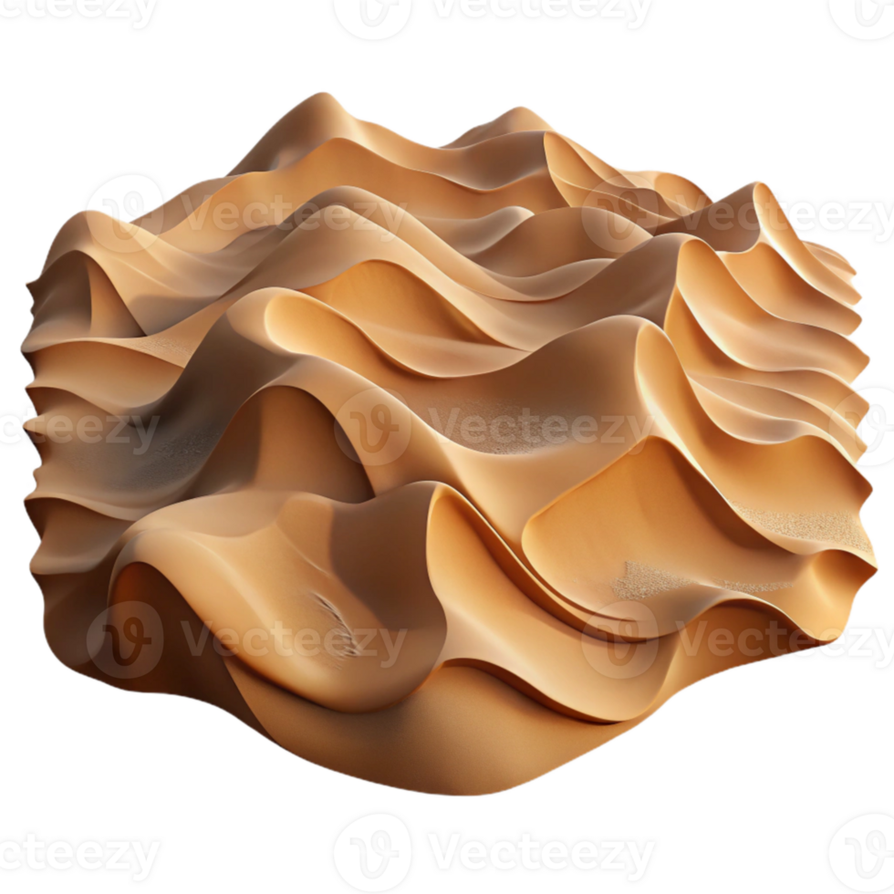 serene contemporary Desert Sand Dunes Texture Transparent Background Cutout authentic png