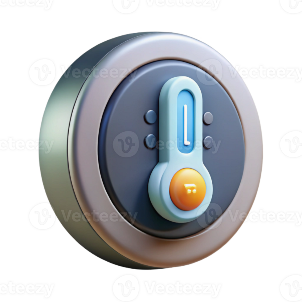 beautiful vintage Smart Thermostat Displaying Temperature Cutout original png