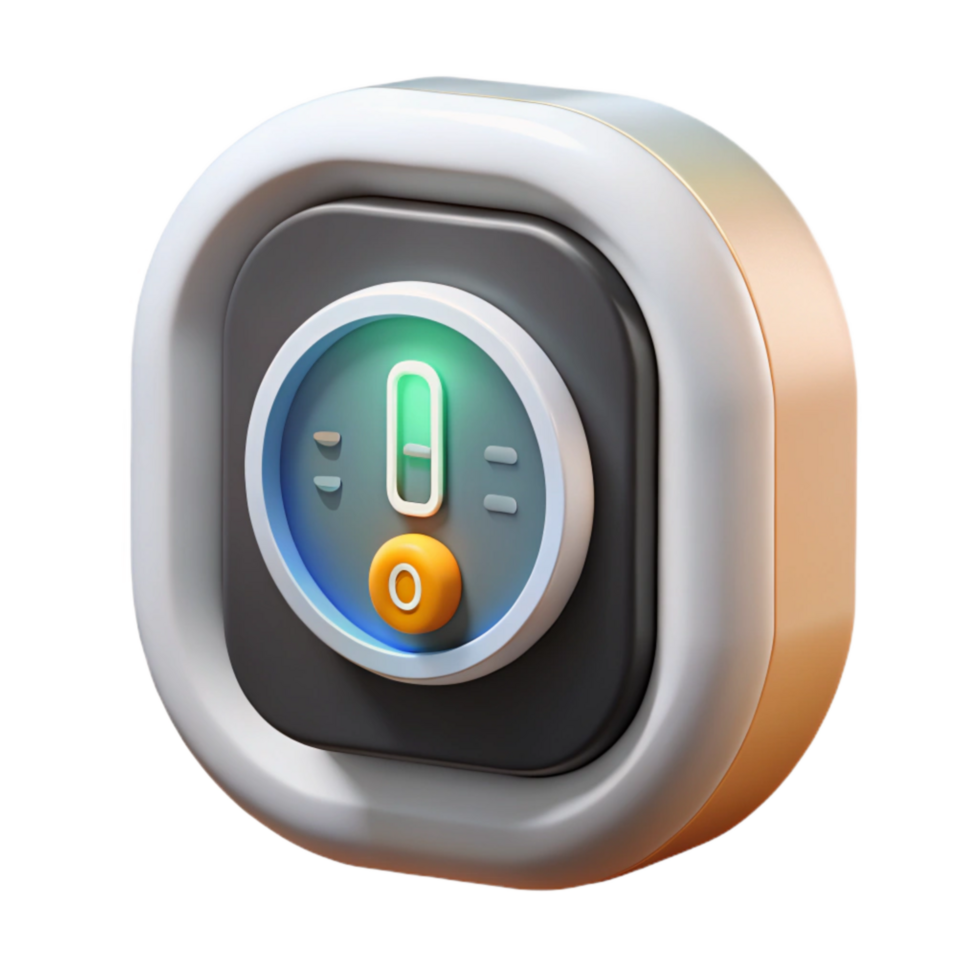 serene creative Smart Thermostat Displaying Temperature Cutout high resolution png