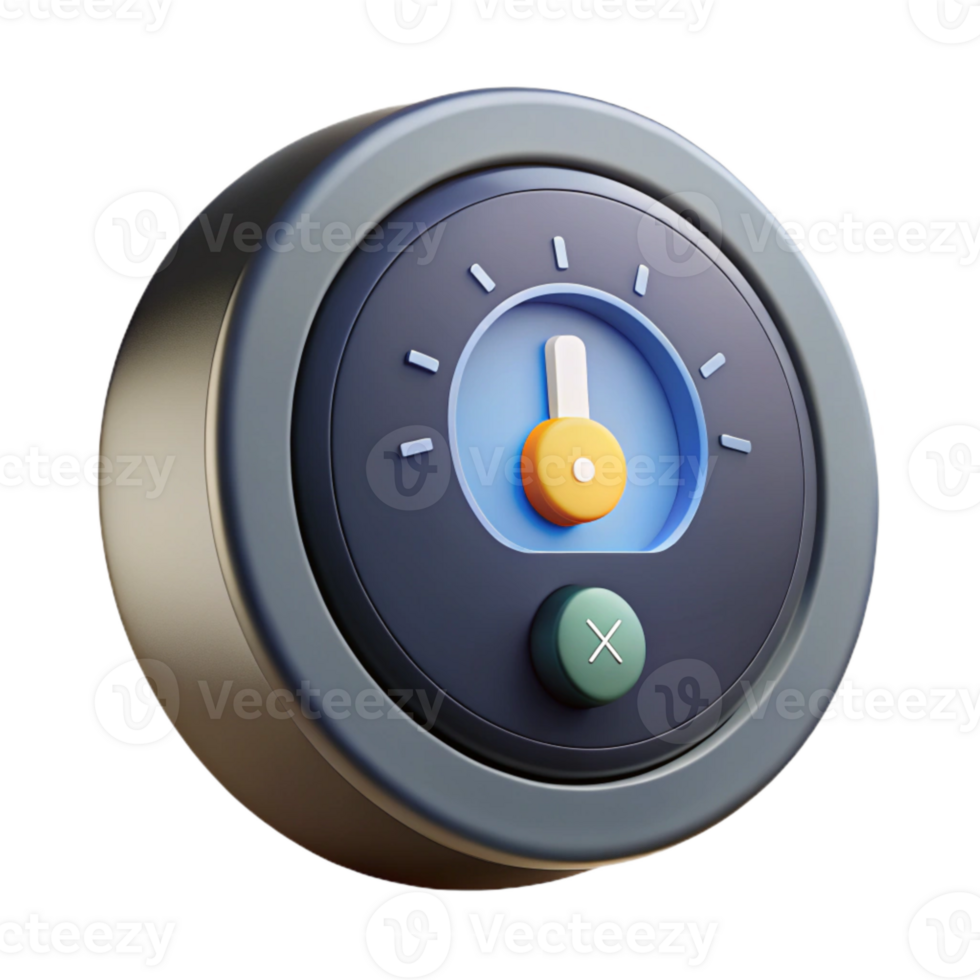 beautiful minimalist Smart Thermostat Displaying Time Cutout png