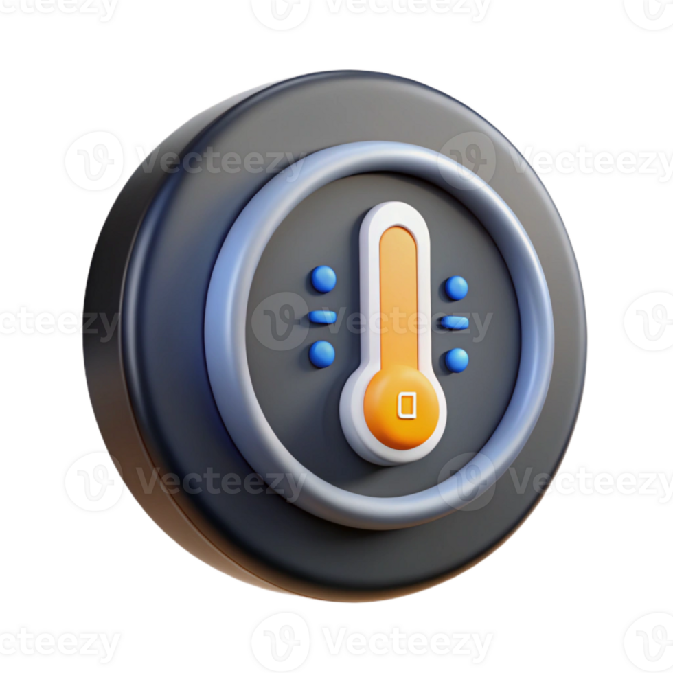 elegant minimalist Smart Thermostat Displaying Temperature Cutout genuine png