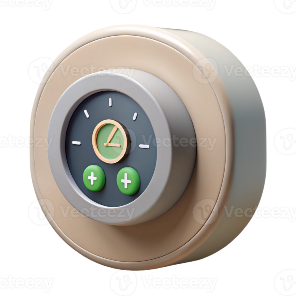 vibrant minimalist Smart Thermostat Displaying Time Cutout exclusive png
