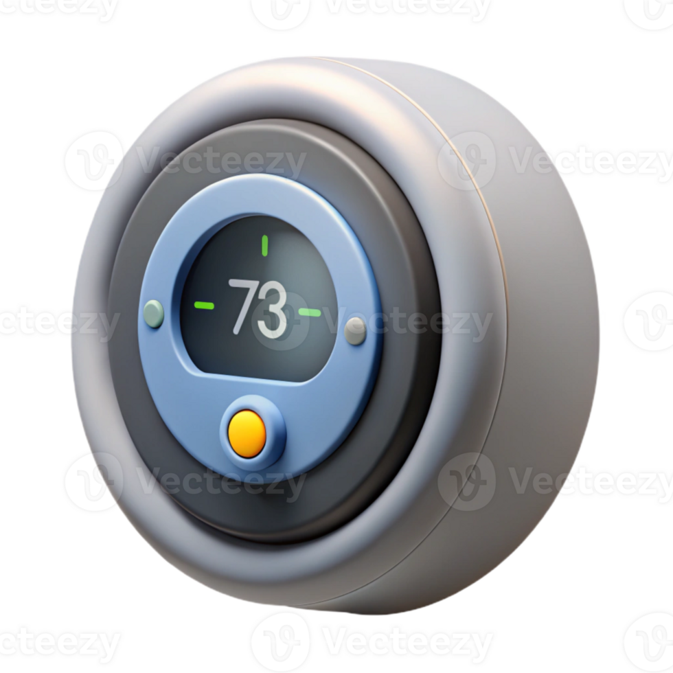 wonderful traditional Smart Thermostat Displaying Time Cutout high resolution png