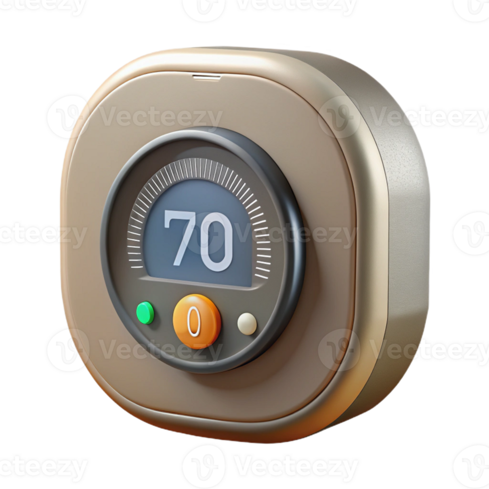 wonderful minimalist Smart Thermostat with Temperature Display Isolated Cutout original png