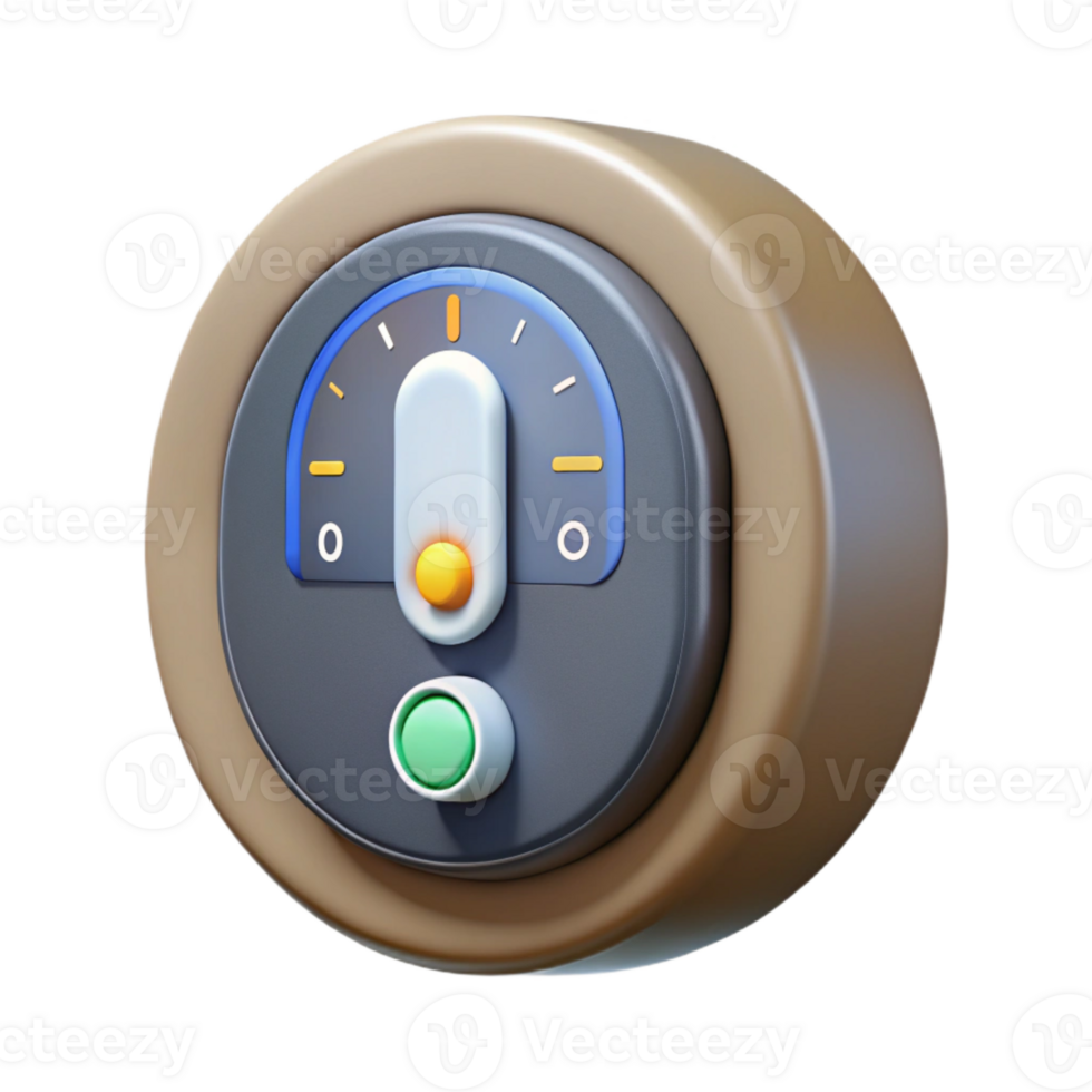 serene rustic Smart Thermostat with Temperature Display Isolated Cutout detailed png