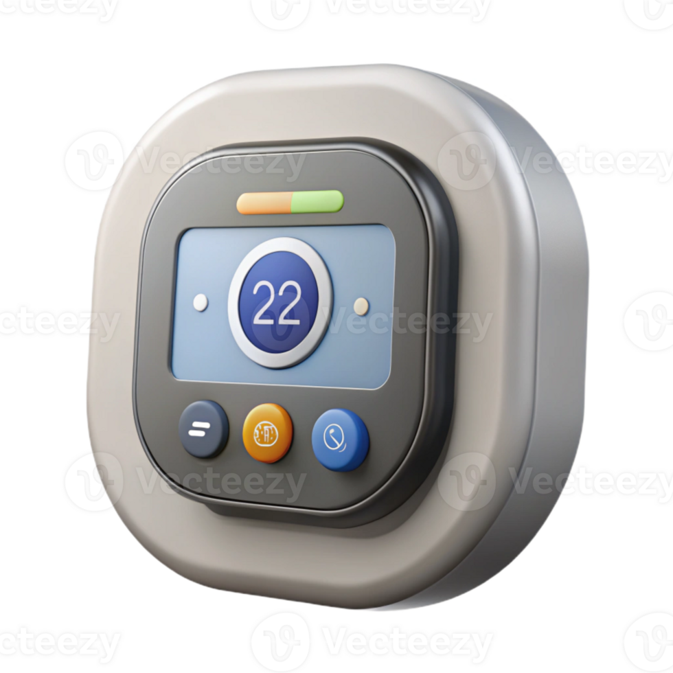 vibrant rustic Smart Thermostat with Touchscreen Interface Cutout authentic png