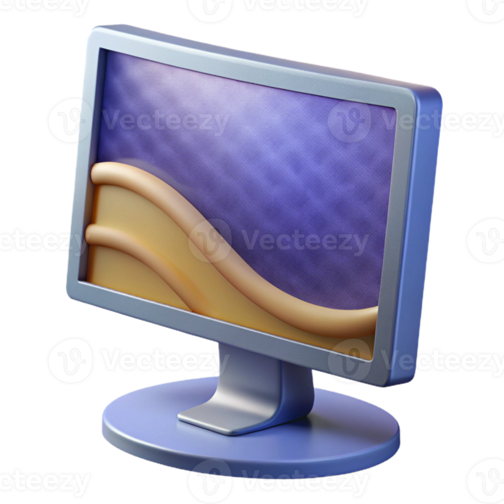 magnificent vintage Desktop Computer with Curved Monitor Isolated Element premium png