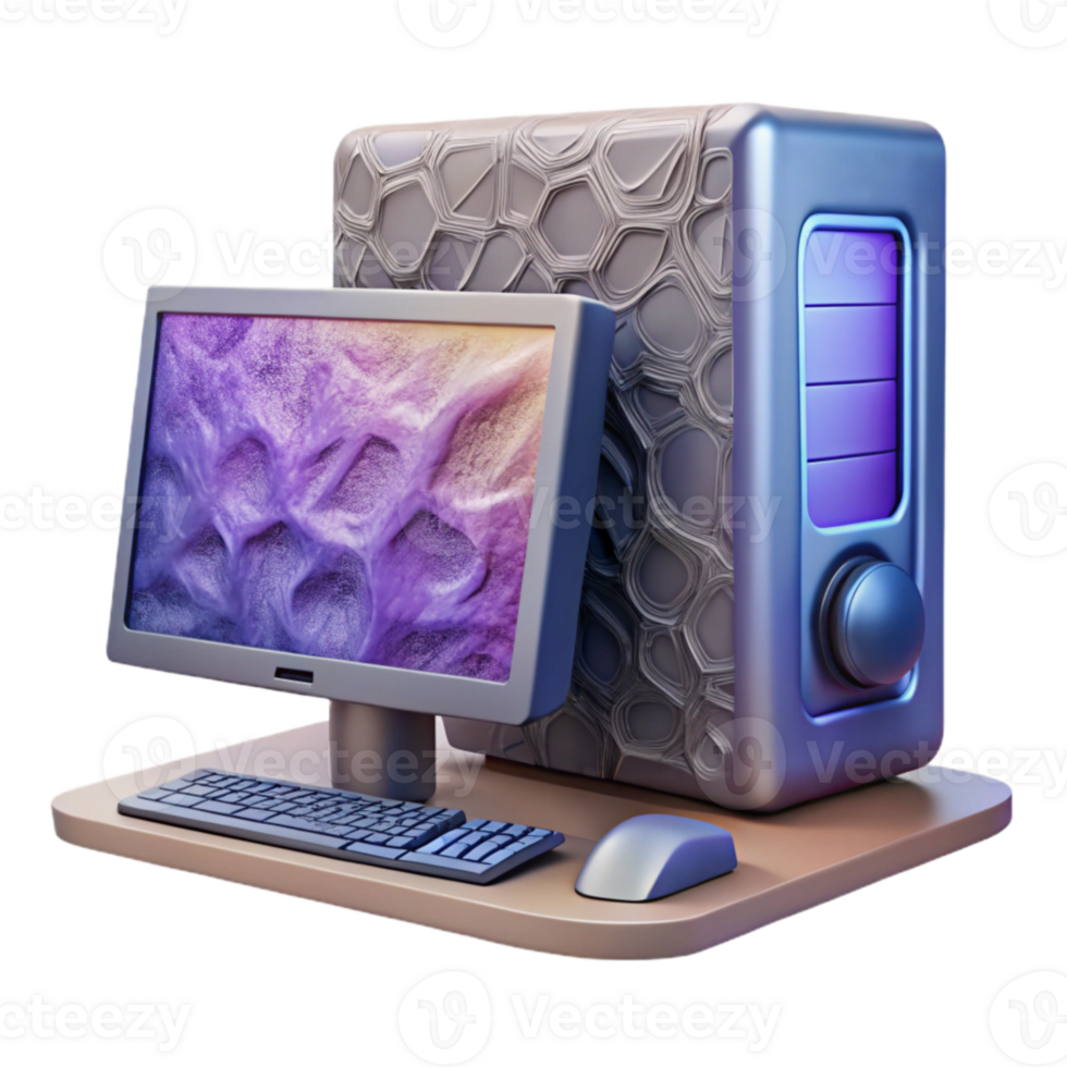 wonderful traditional Desktop Computer with High-end Graphics Card Isolated Element genuine png