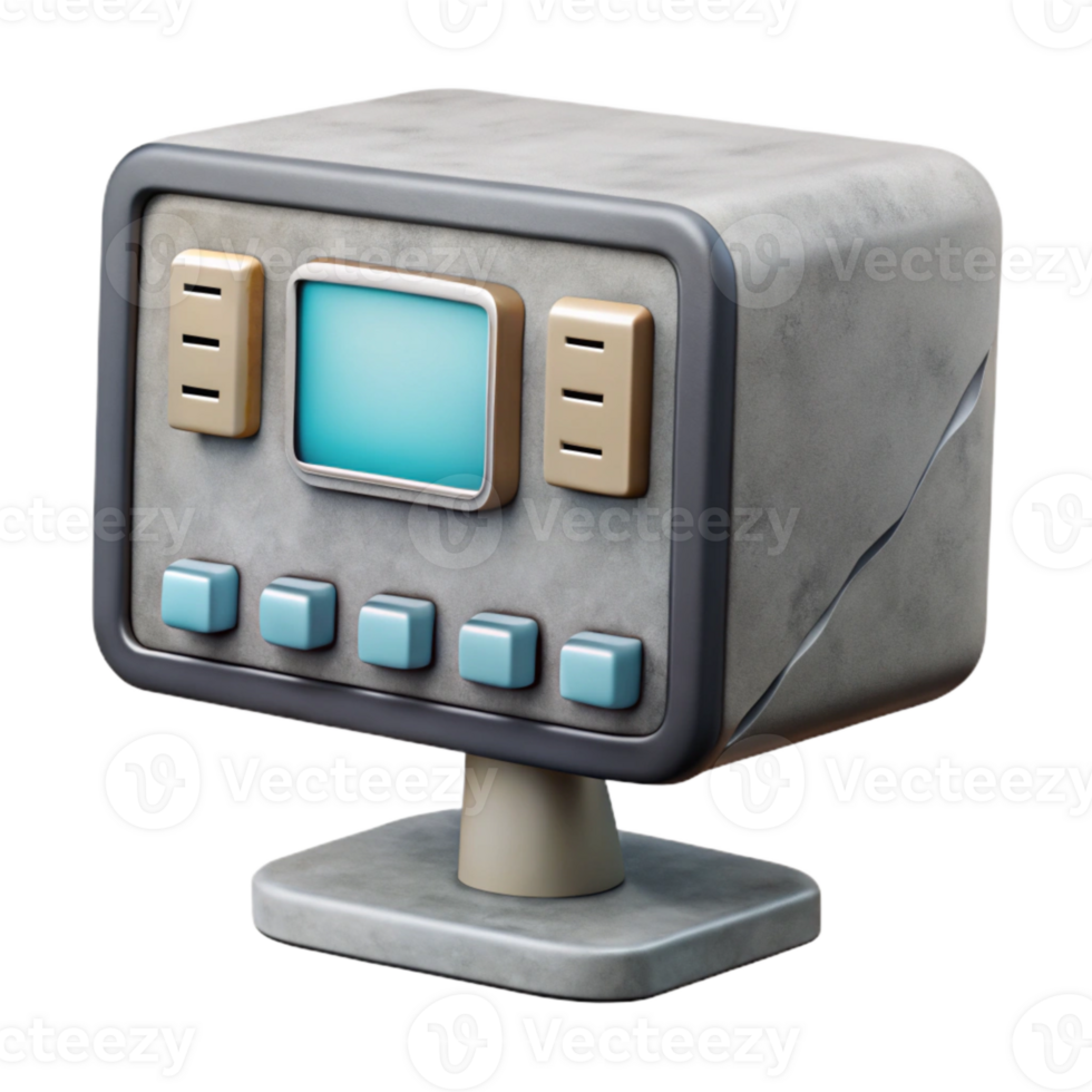 dramatic vintage Desktop Computer with Multiple Usb Ports Isolated Element png