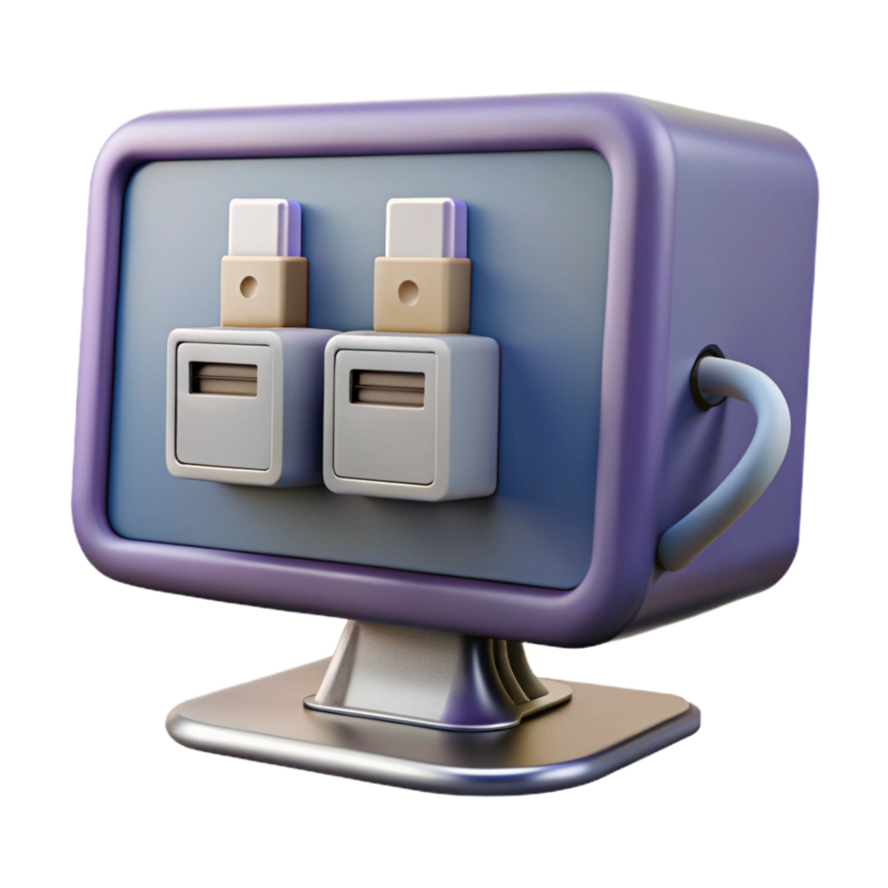 Desktop Computer with Multiple Usb Ports Isolated Element png