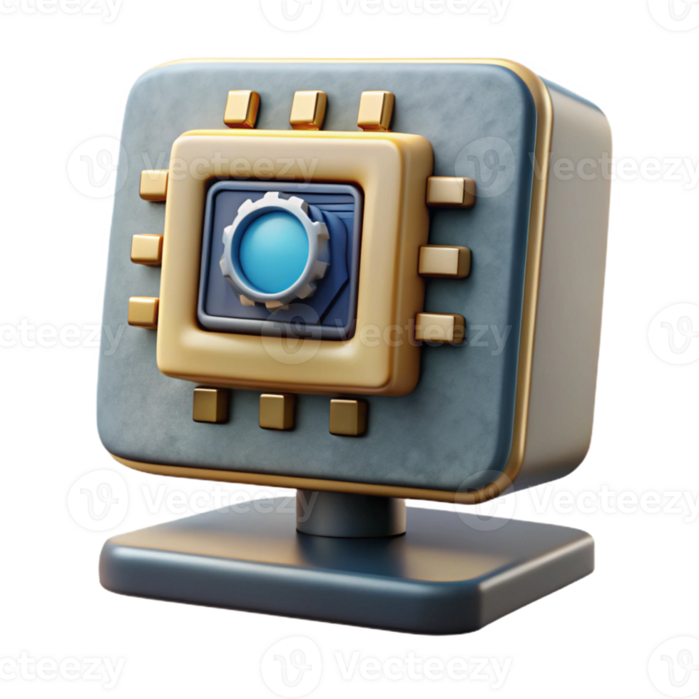 extraordinary abstract Desktop Computer with Powerful Processor Isolated Element genuine png