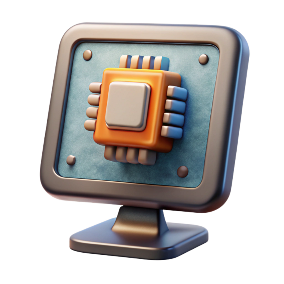 Desktop Computer with Powerful Processor Isolated Element png