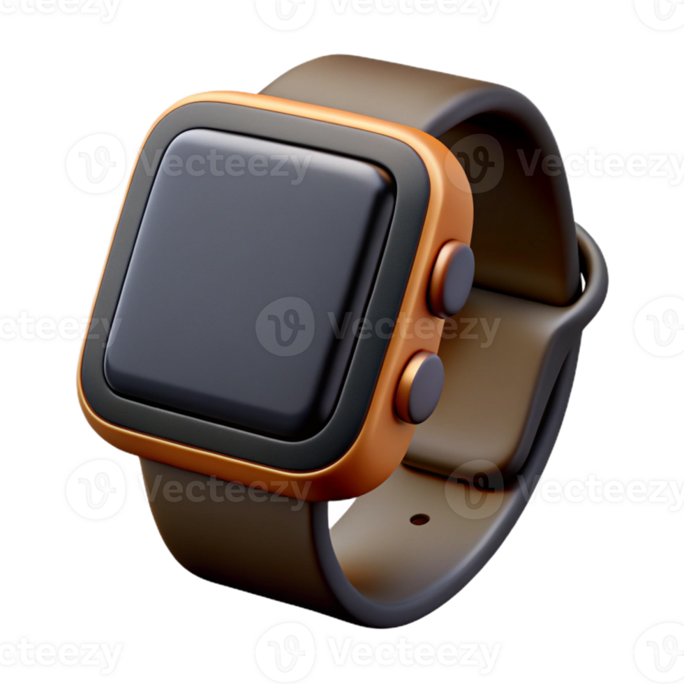 beautiful rustic Smartwatch with Black Band Isolated Element exclusive png