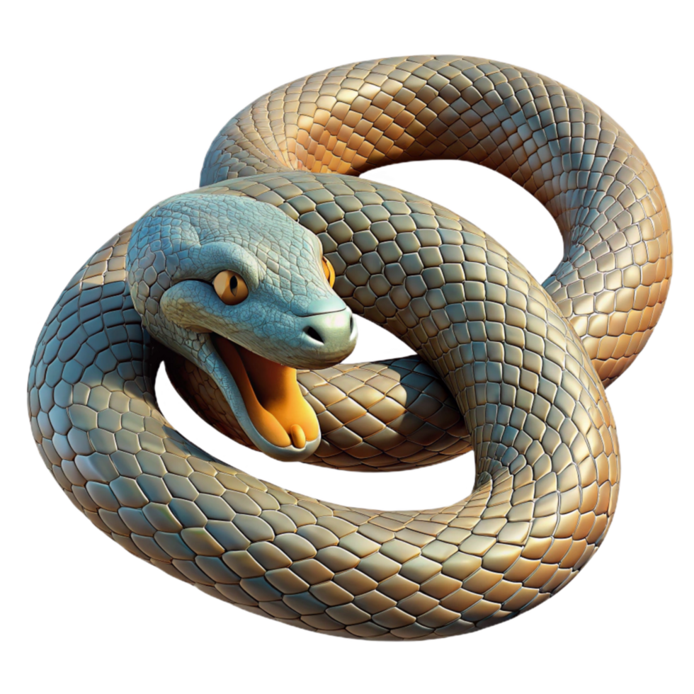dramatic rustic Snake Coiled Ready to Strike Isolated high resolution png
