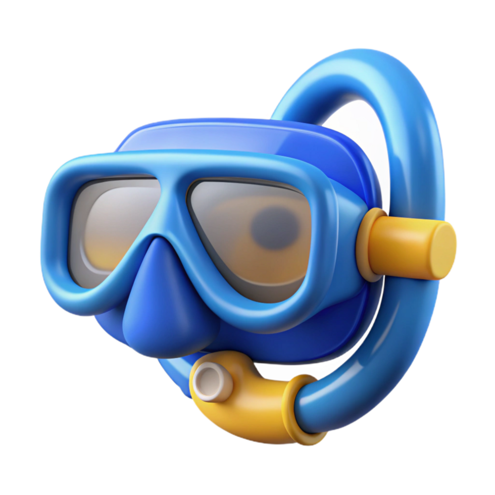 serene abstract Snorkel Gear Blue Isolated Element high resolution png