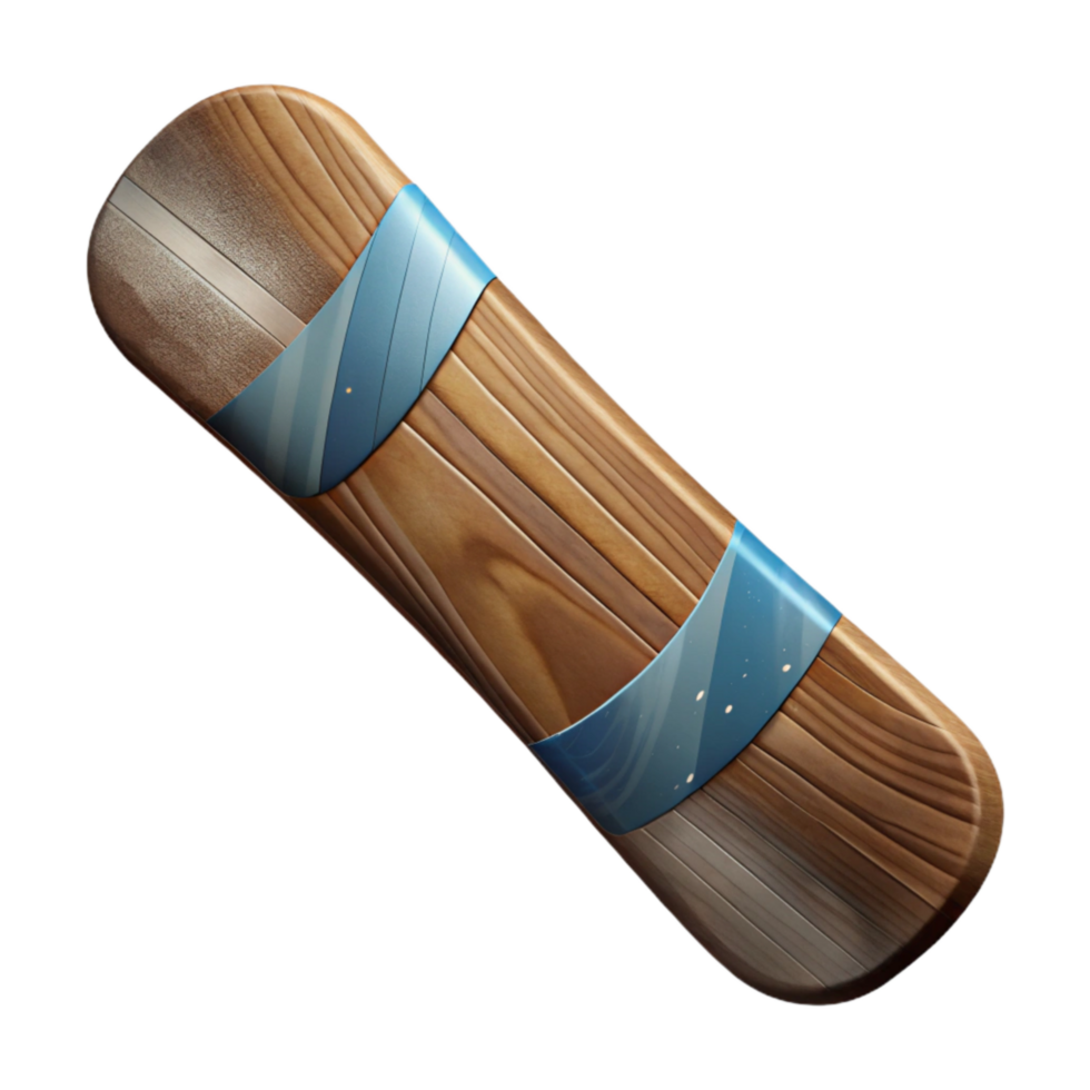 serene rustic Snowboard Wood Core Graphic Cutout on Transparent Background professional png