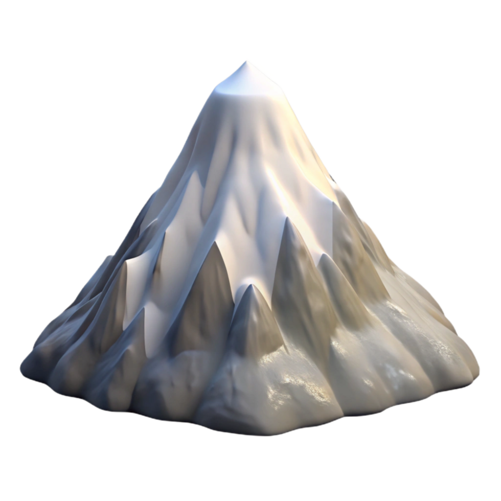 extraordinary minimalist Snow Capped Mountain Peak Cutout on Transparent Background png