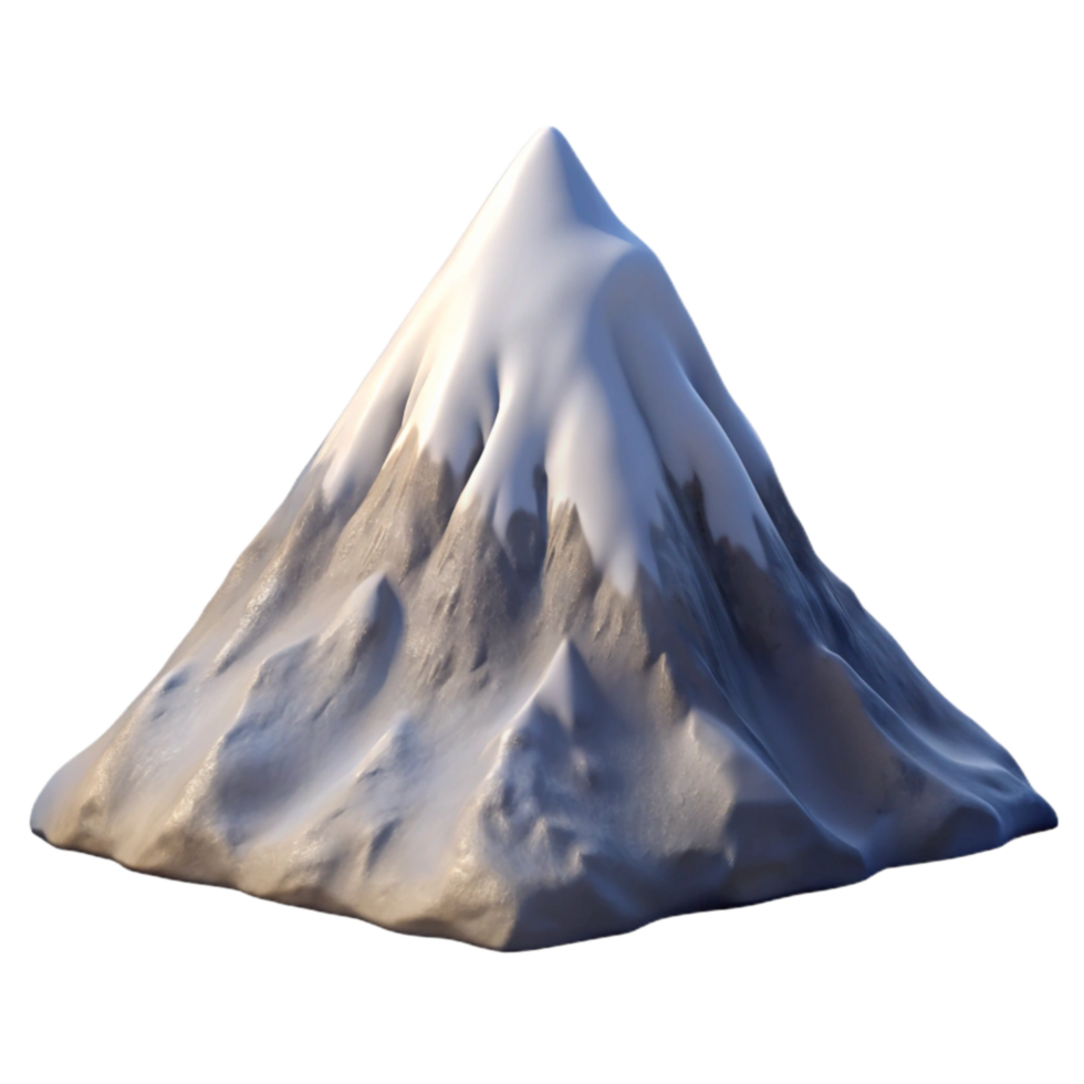 dramatic abstract Snow Capped Mountain Peak Cutout on Transparent Background premium png