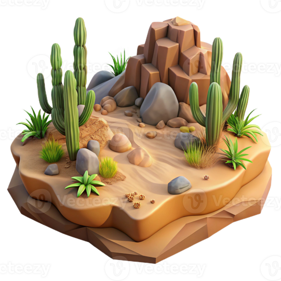 magnificent abstract Detailed Desert Ecosystem with Transparent Background high resolution png