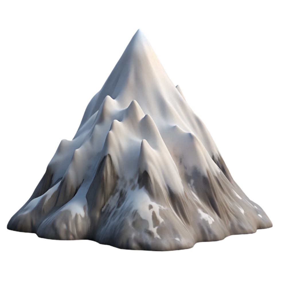 vibrant creative Snow Covered Mountain Peak Landscape Isolated professional png
