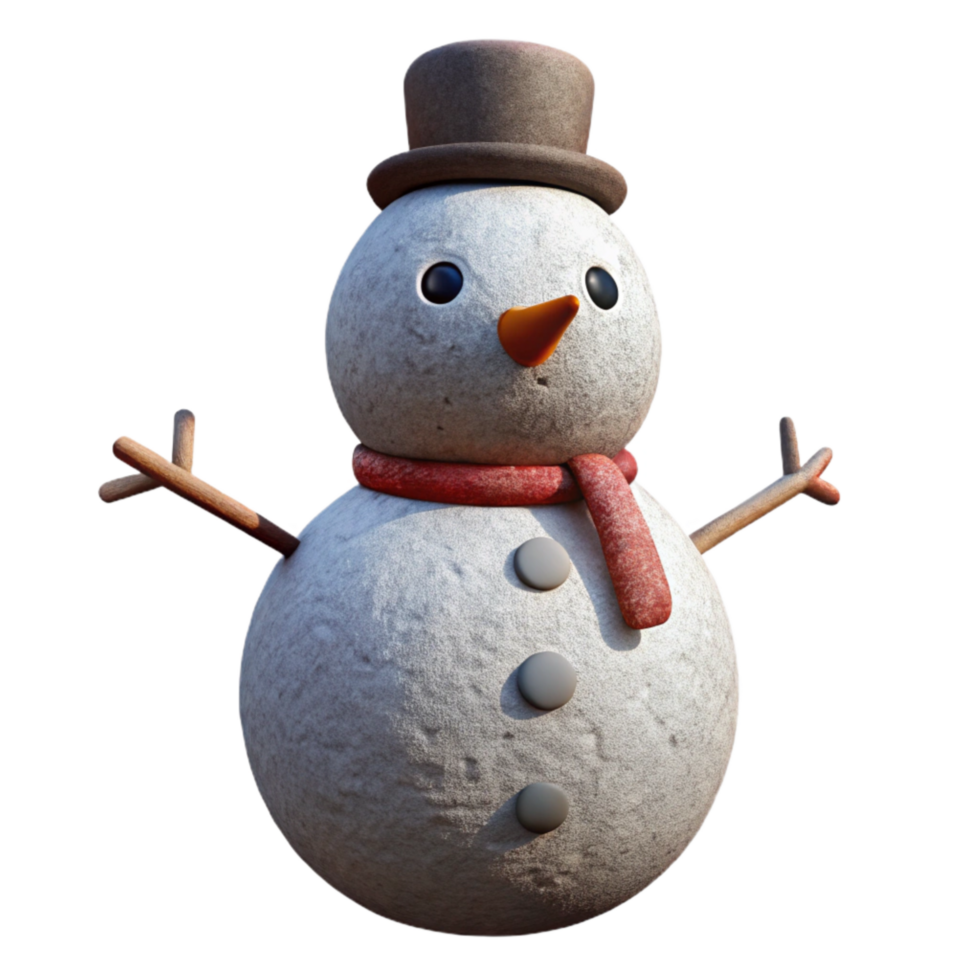 serene classic Snowman Isolated on Transparent Background professional png