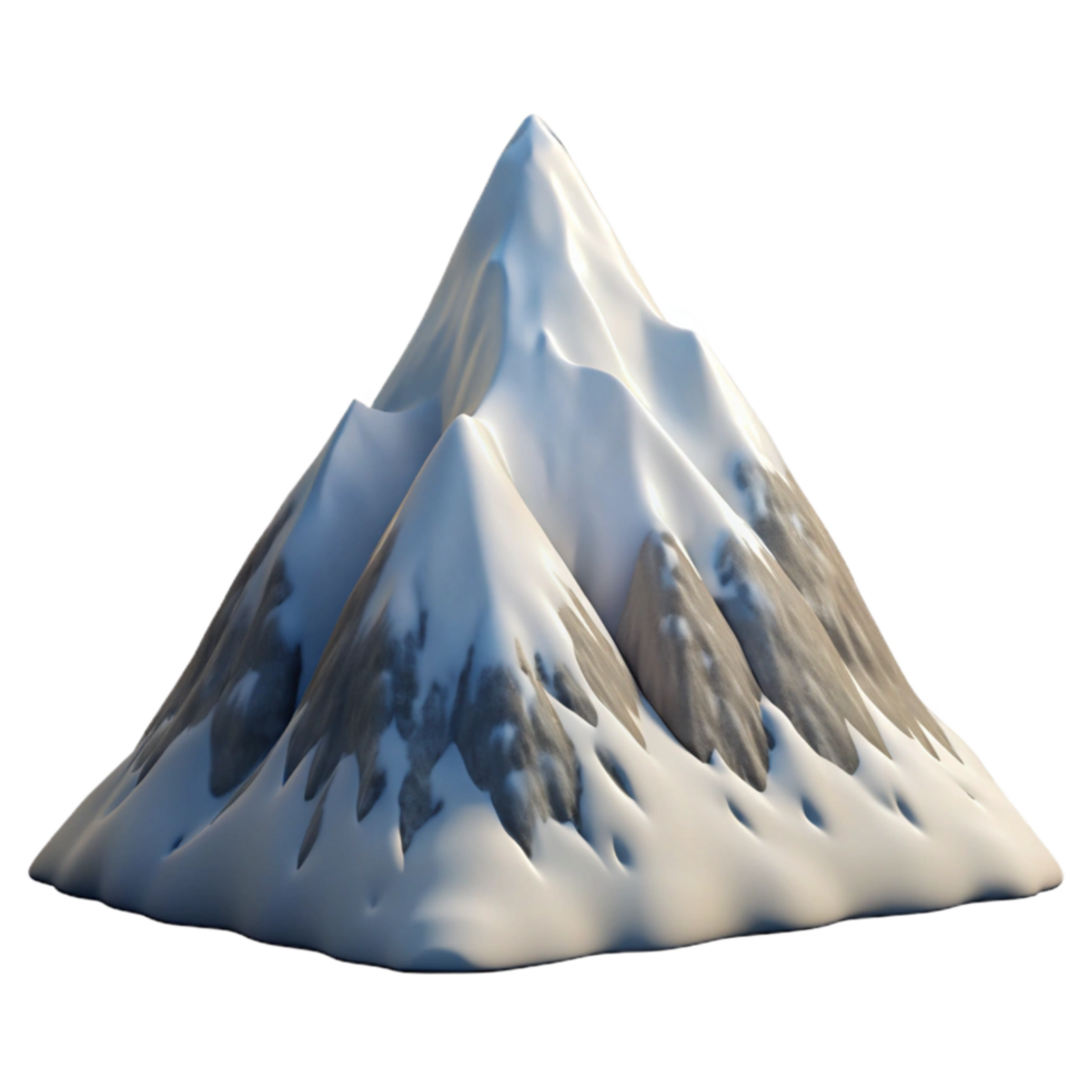 impressive creative Snowy Mountain Peak with Clear Sky Transparent Background exclusive png