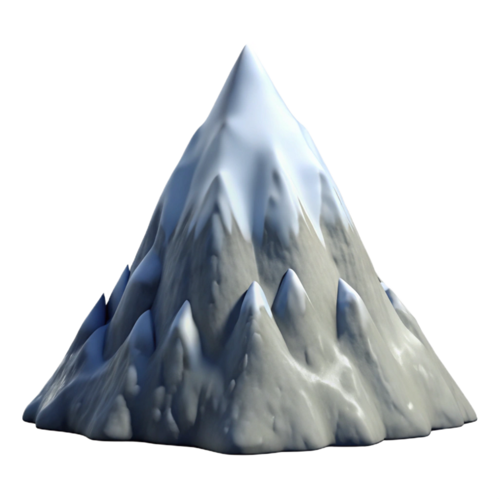 beautiful rustic Snowy Mountain Peak with Clear Sky Transparent Background authentic png
