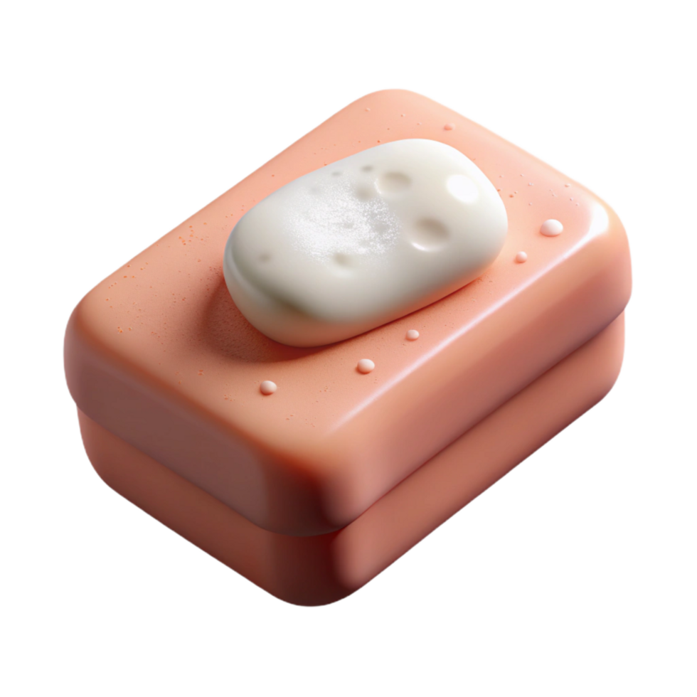 wonderful artistic Soap Bar with Foam White Background Isolated genuine png