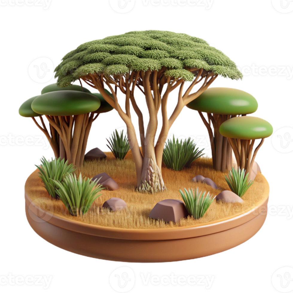 wonderful traditional Detailed Savanna Ecosystem with Transparent Background premium png