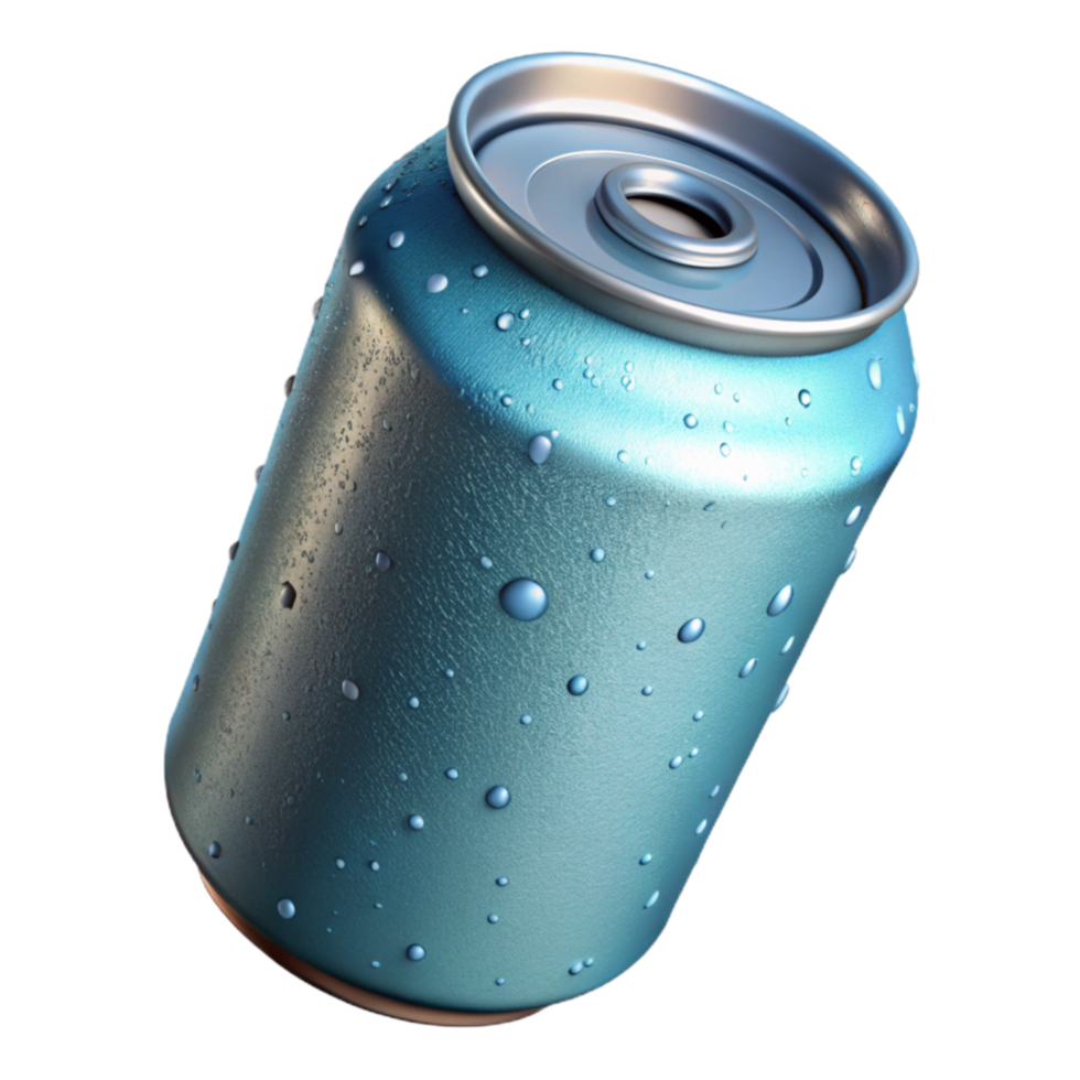 vibrant rustic Soda Can with Condensation Cutout png