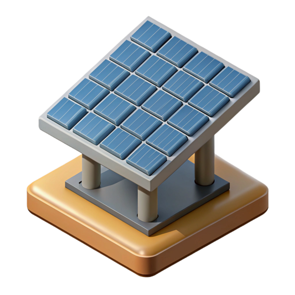 serene classic Solar Panel Array Isometric View Isolated Cutout high quality png