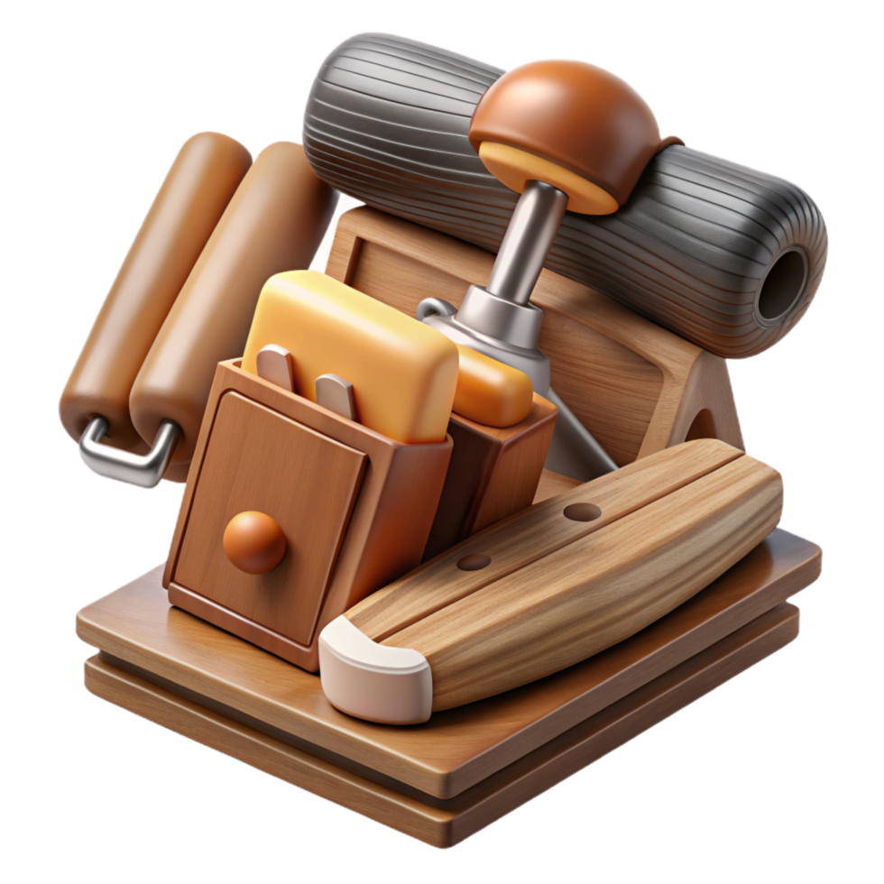 magnificent classic Detailed Wood Sanding Tools Isolated Set png