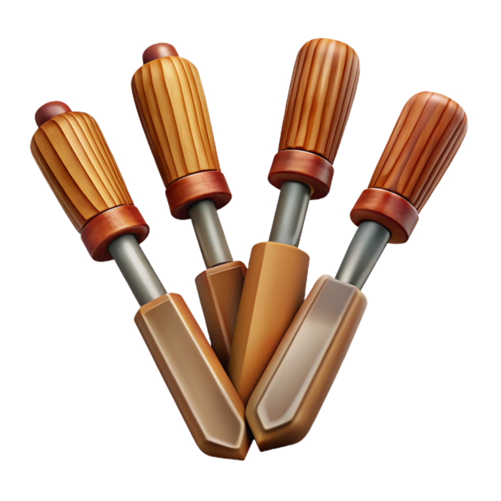 stunning contemporary Detailed Woodworking Chisels Isolated Set detailed png