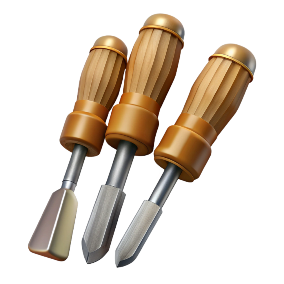 magnificent classic Detailed Woodworking Chisels Isolated Set high quality png