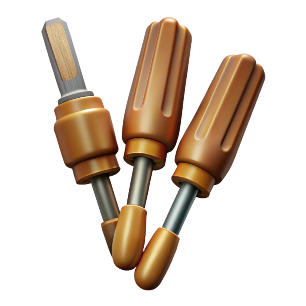 vibrant contemporary Detailed Woodworking Chisels Isolated Set premium png