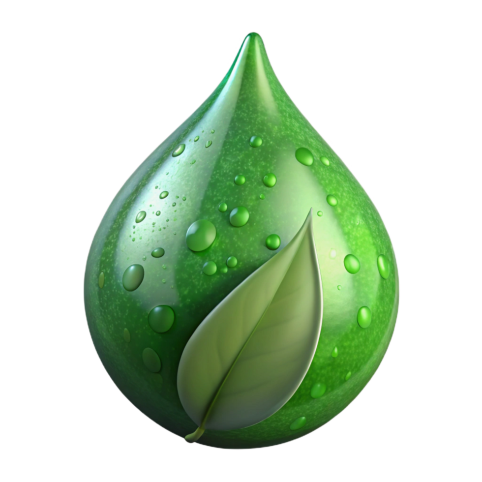 serene contemporary Dewdrop on Leaf Green Transparent Background detailed png