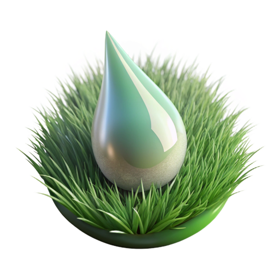 extraordinary creative Dewdrop on Grass Blade Reflective Transparent Element high resolution png