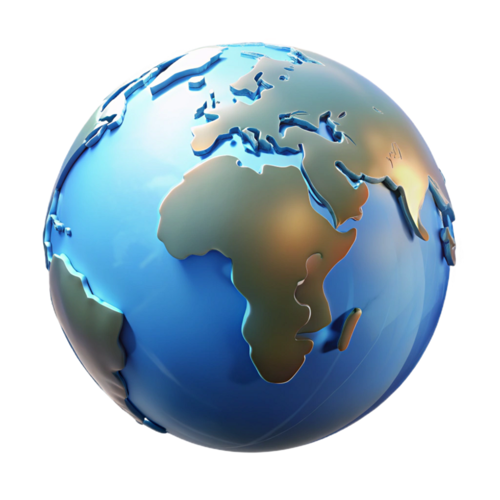 elegant vintage D Globe with Glowing Continents Transparent Cutout exclusive png