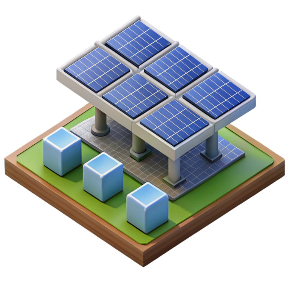 extraordinary modern Solar Panel Farm Aerial View Isolated high quality png