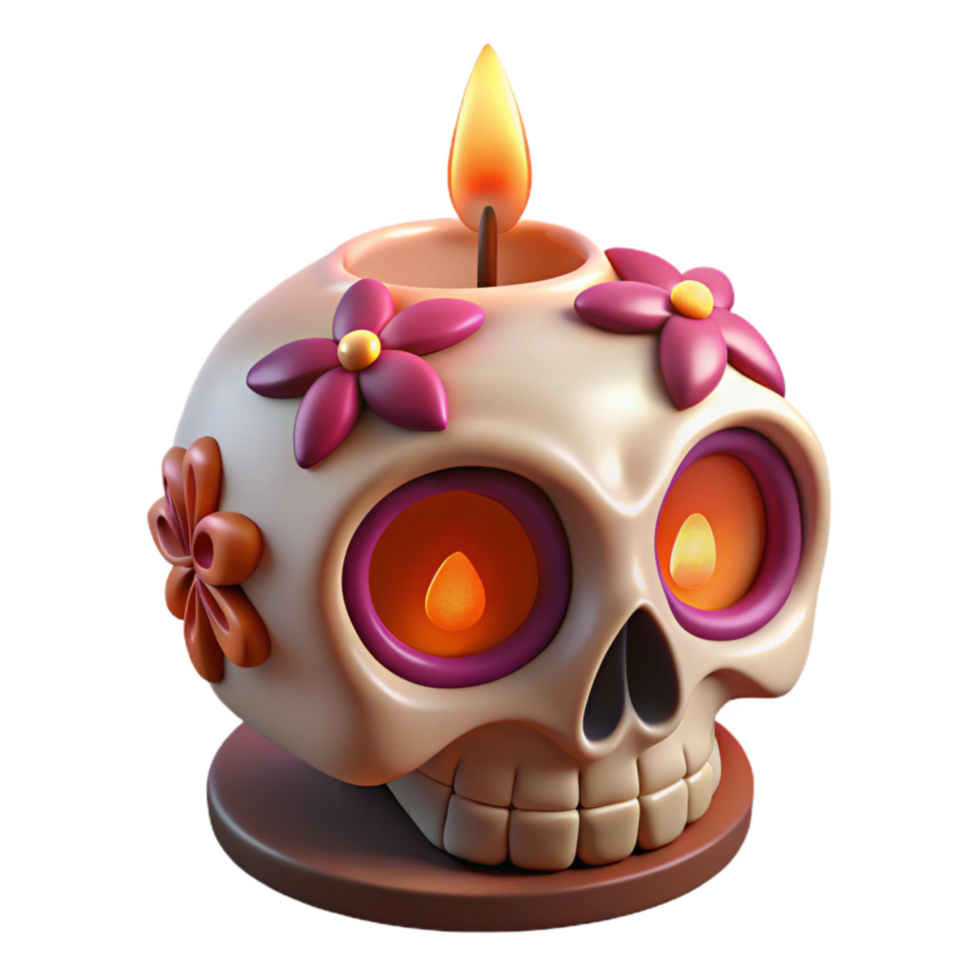 magnificent creative Dia De Los Muertos Sugar Skull Colorful Cutout premium png
