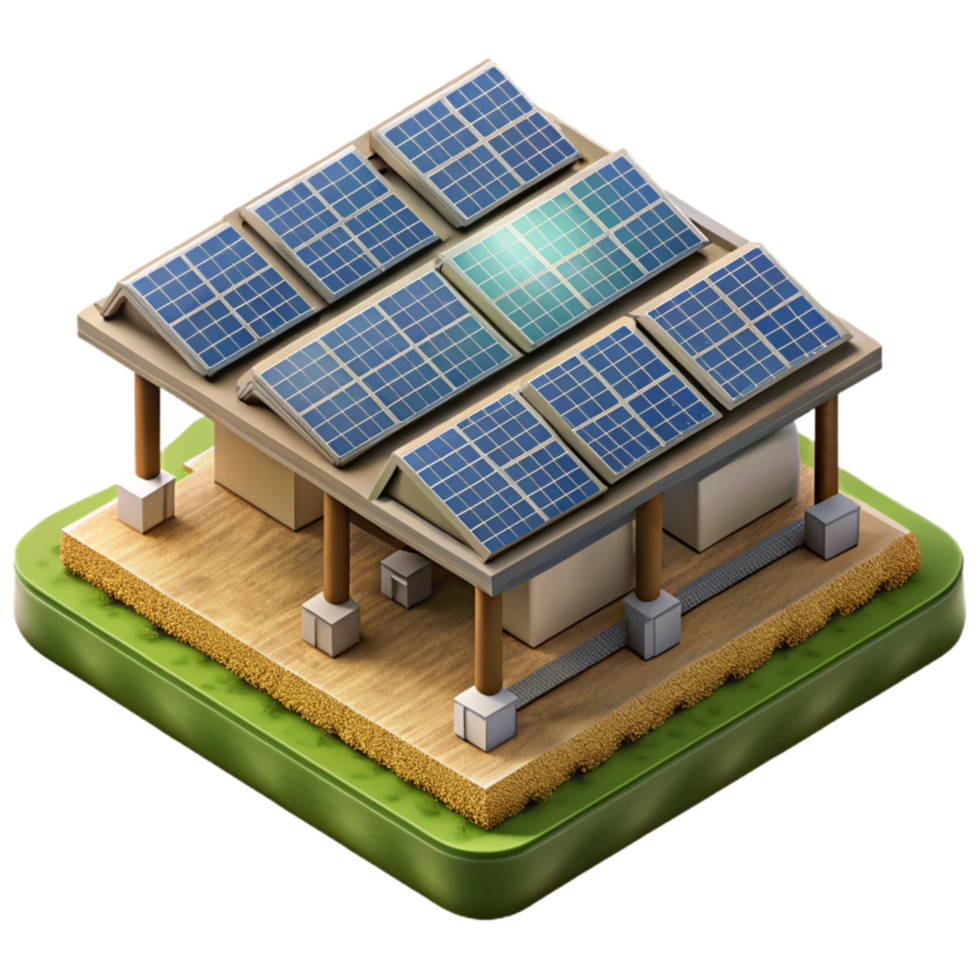 dramatic classic Solar Panel Farm Aerial View Isolated professional png