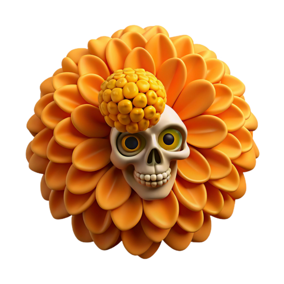 wonderful traditional Dia De Los Muertos Sugar Skull Colorful Cutout original png