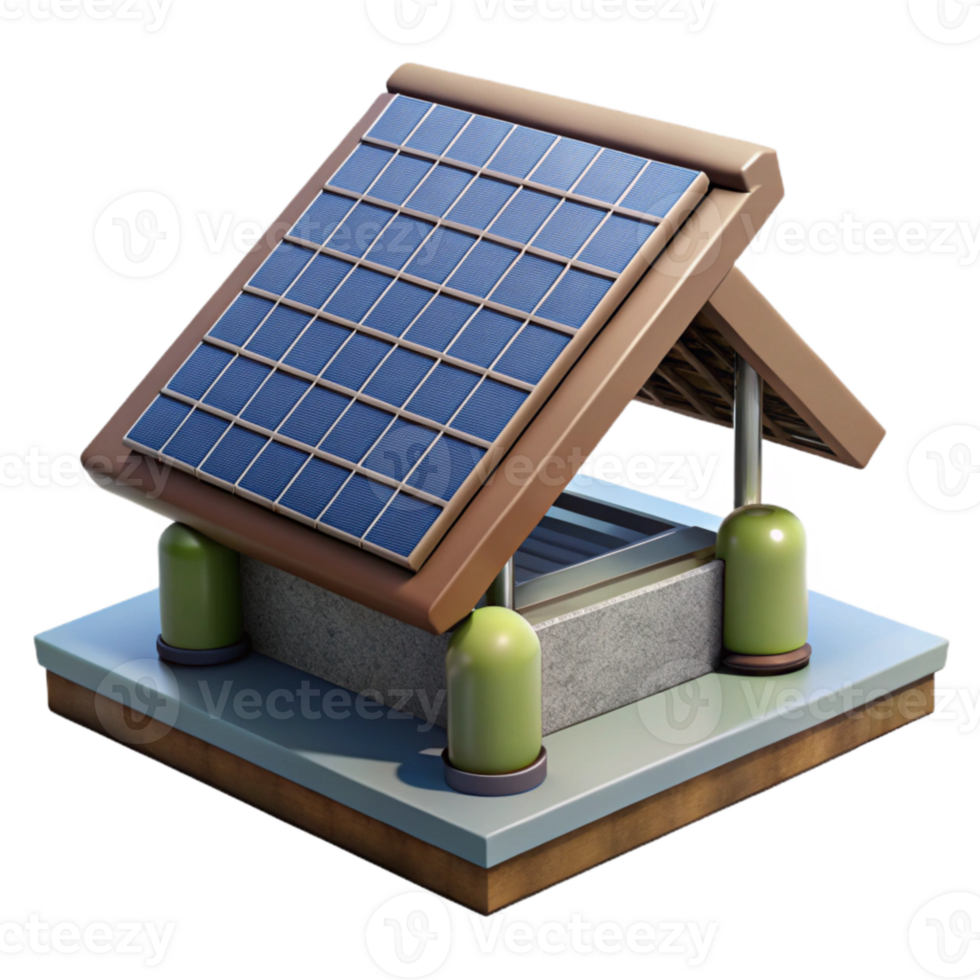 dramatic minimalist Solar Panel Installation Roof Top View Transparent Background genuine png