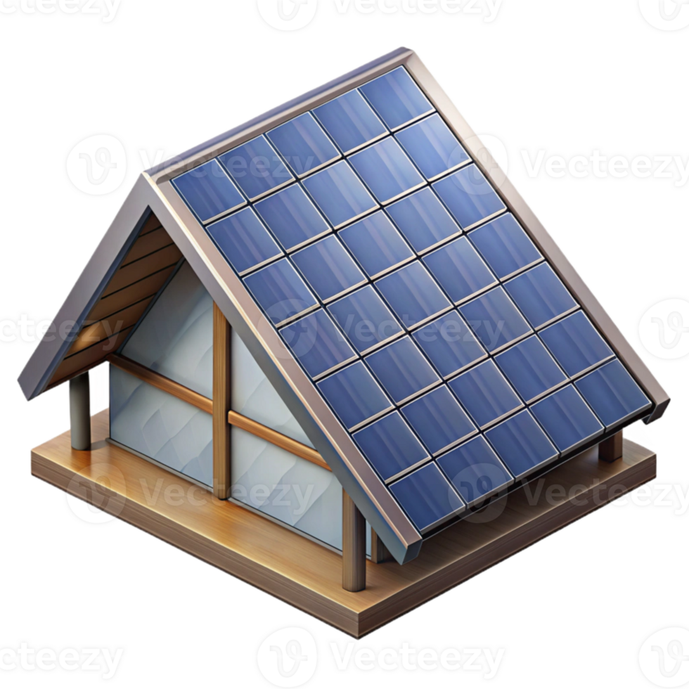serene rustic Solar Panel Roof Installation Top View Transparent high quality png