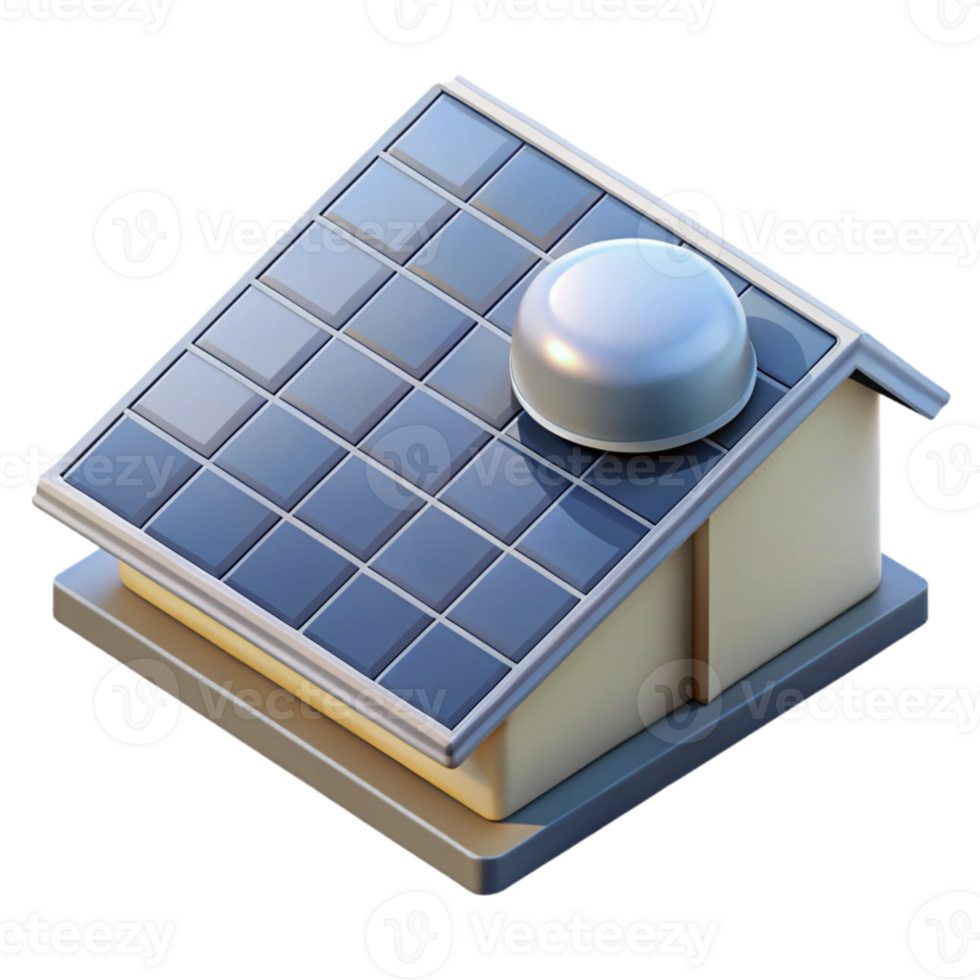 elegant abstract Solar Panel Roof Installation Top View Transparent authentic png